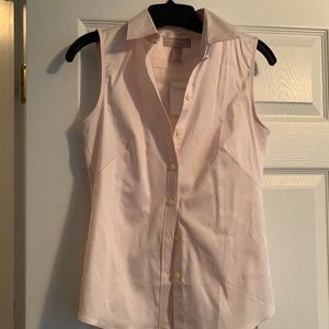 sleeveless non iron button down top